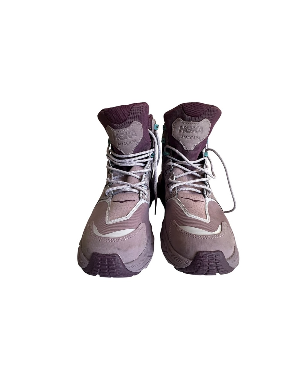 Hoka Women’s Lace-Up Trail Boots in Mauve and Plum